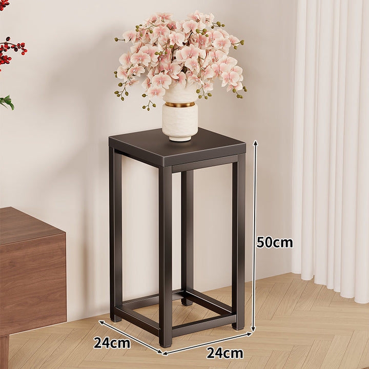 Tall Metal Plant Stand Pedestal with Square Top Minimalist Frame