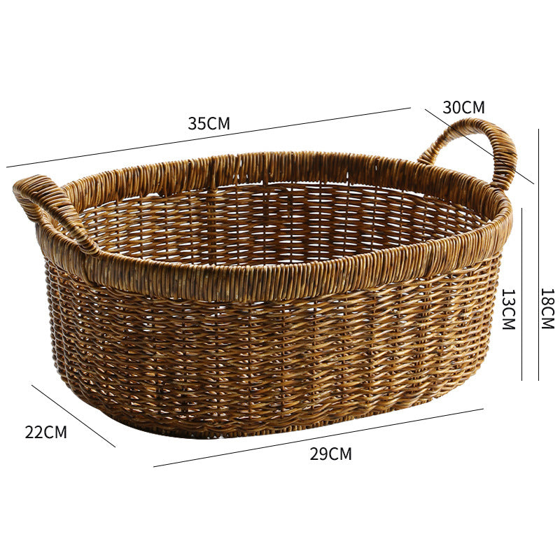 Elegant Handwoven Oval Storage Bowl