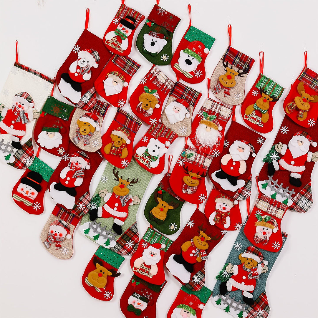 Festive Christmas stocking with reindeer motif