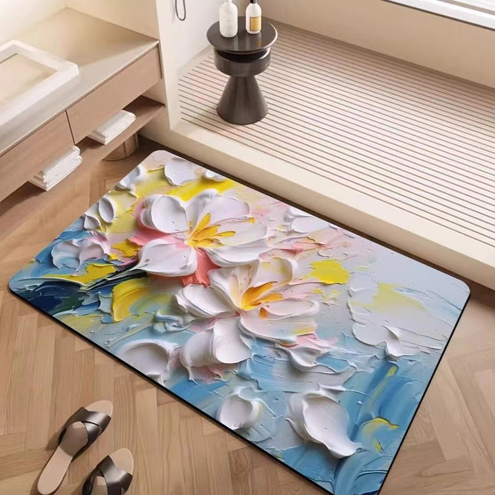 Luxury Textured Floral Bath Mat