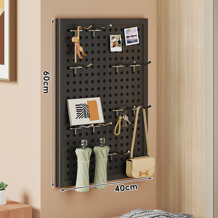 Wall-Mounted Perforated Metal Pegboard Organizer Panel
