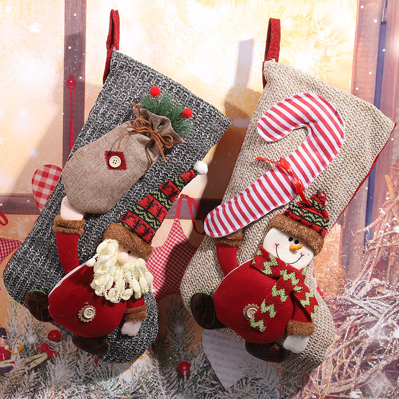 Christmas stocking with festive Gnome motif