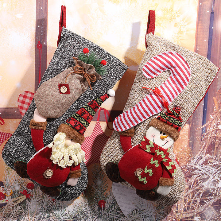 Christmas stocking with festive Gnome motif