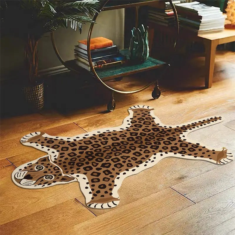 Leopard Print Plush Bath Mat