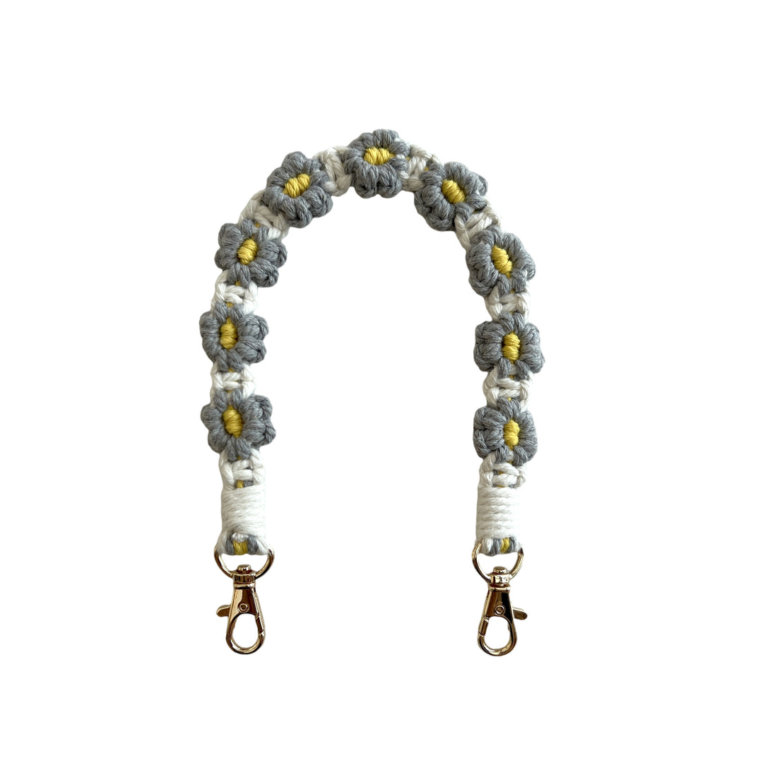 Floral Macrame Keychain Strap
