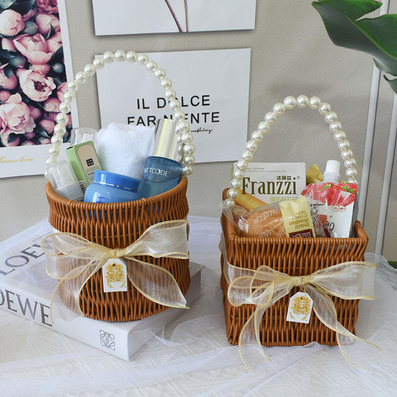 Elegant Handcrafted Rattan Tote Basket