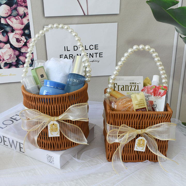 Elegant Handcrafted Rattan Tote Basket