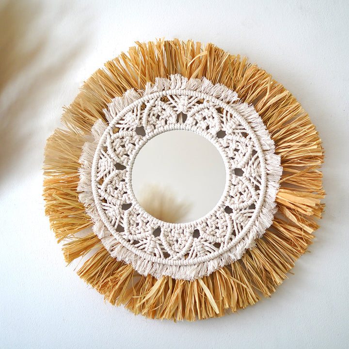 Decorative Macrame Round Wall Mirror