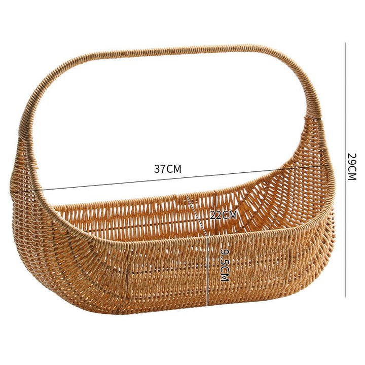 Handcrafted Curved Woven Storage Basket