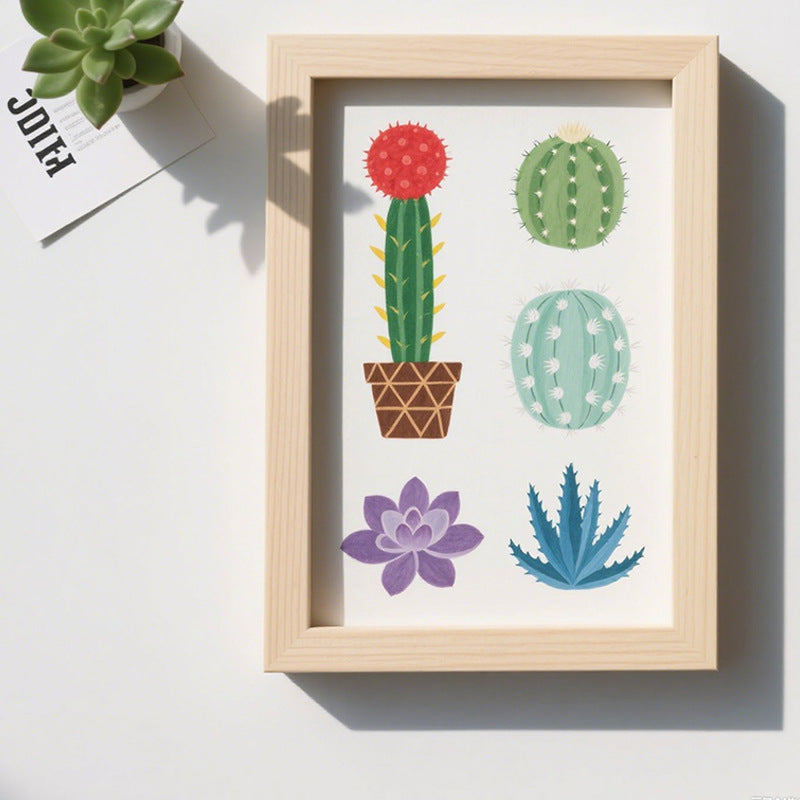 Decorative Framed Cactus Artwork