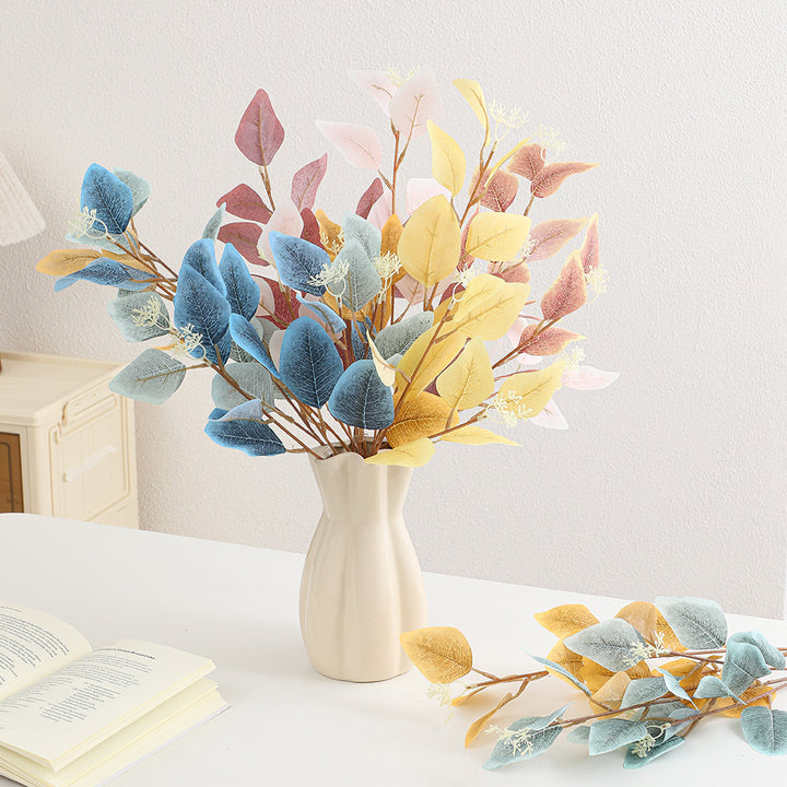 Decorative artificial flower branch with delicate leaves