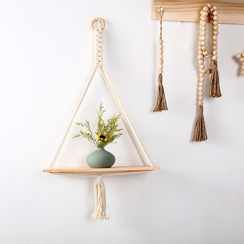 Macrame Triangle Floating Shelf