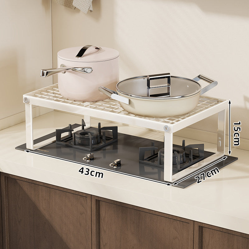 Elevated Gas-Range Protective Countertop Organizer Shelf