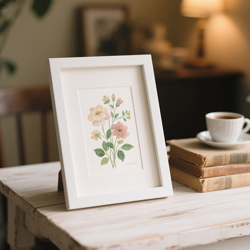 Wooden Floral Illustration Picture Frame
