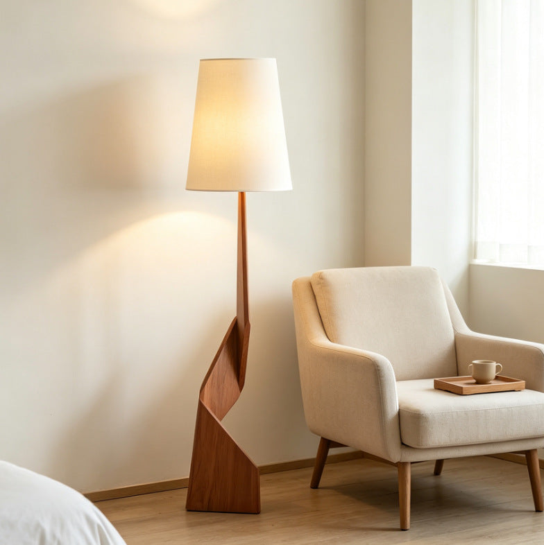 Artistic wooden floor lamp