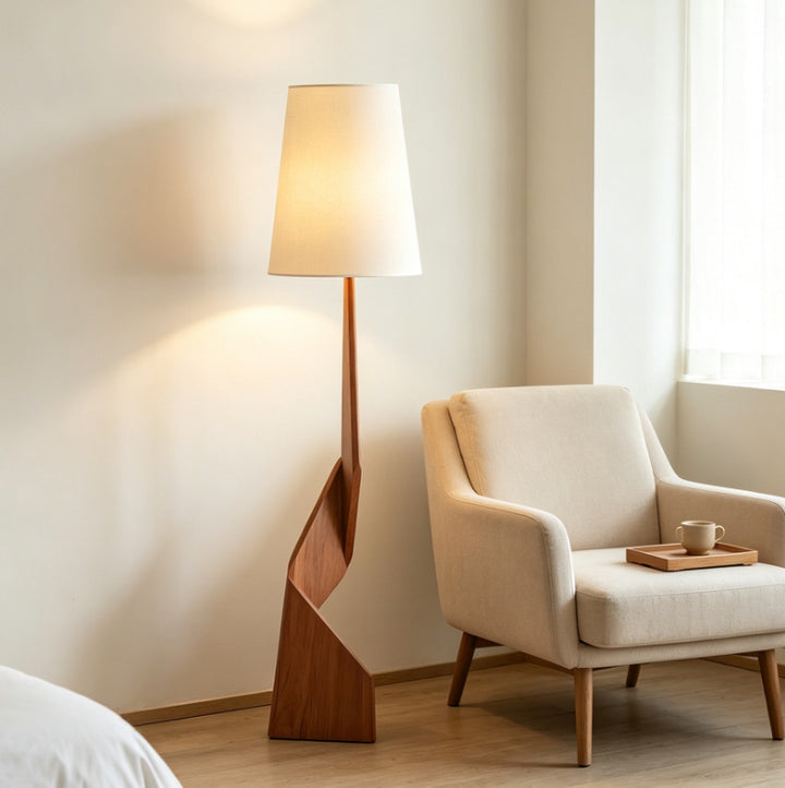 Artistic wooden floor lamp