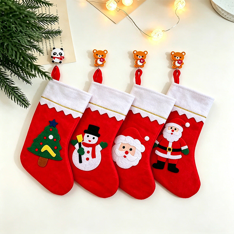 Cute Christmas stocking with festive motifs