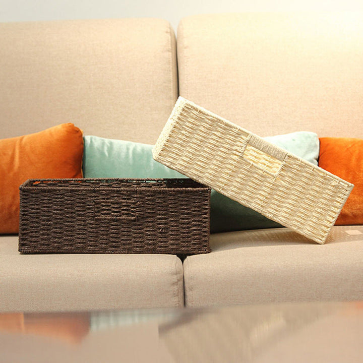 Fabric-Lined Woven Storage Basket