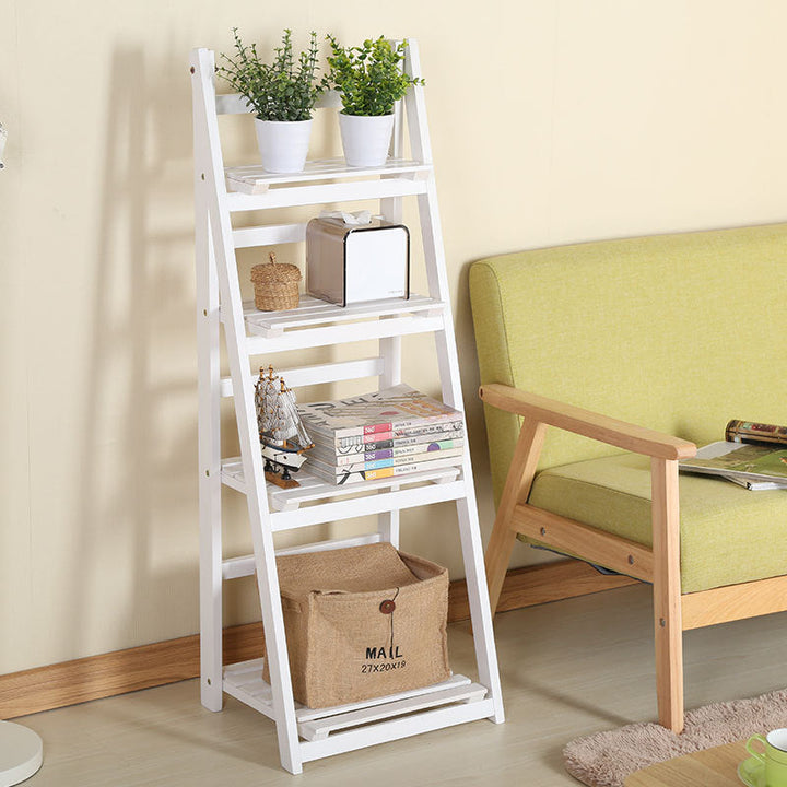 Multi-Tiered Wooden Ladder Shelf