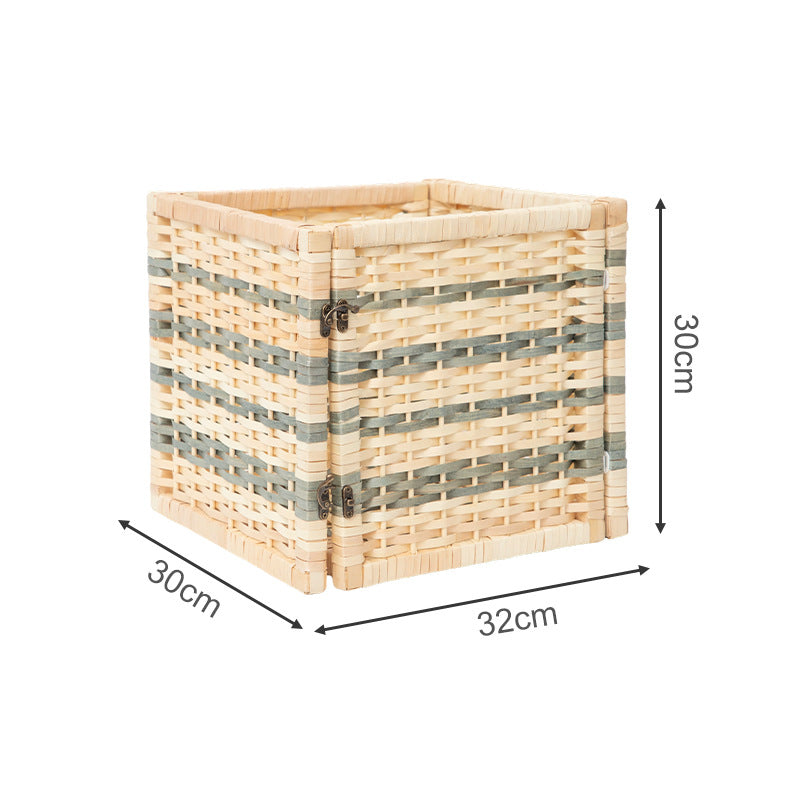 Woven storage basket with removable lid