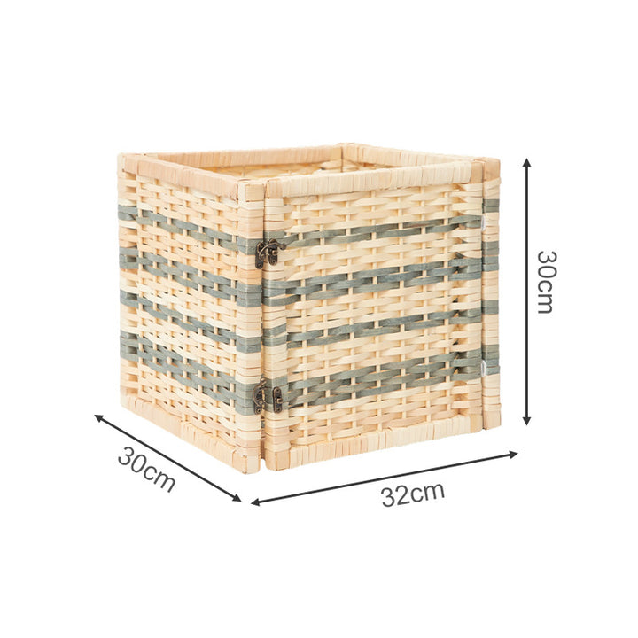 Woven storage basket with removable lid