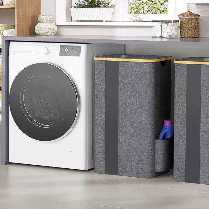 Practical laundry container with removable mesh bag