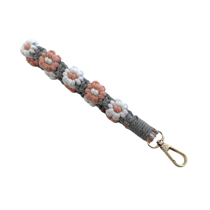 Floral Macrame Keychain Strap