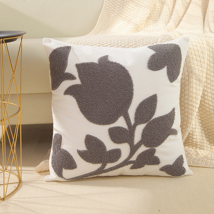 Floral Embellished Throw Pillow
