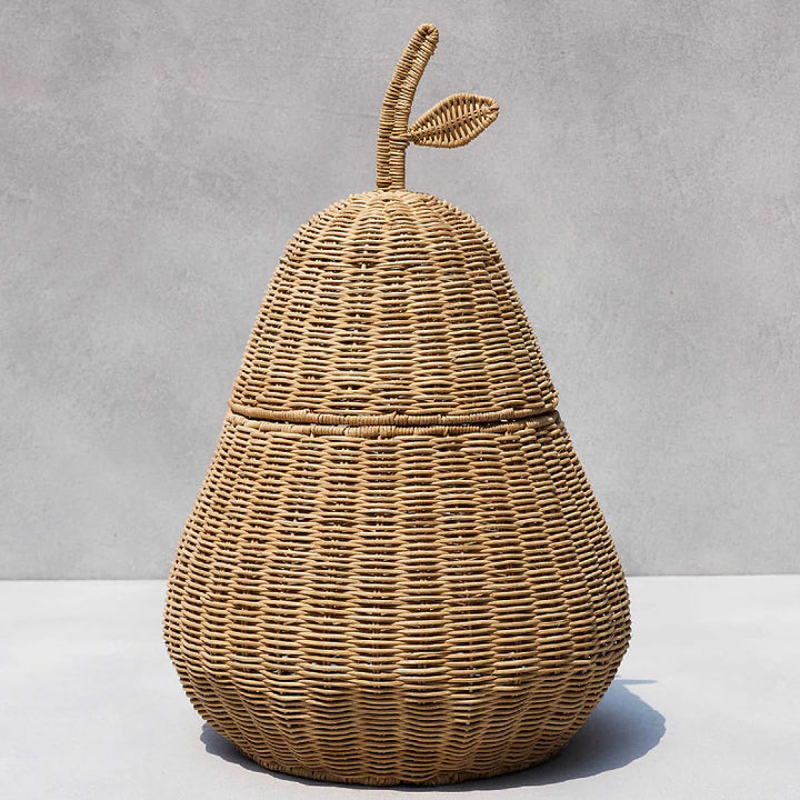 Playful decorative basket in pear shape