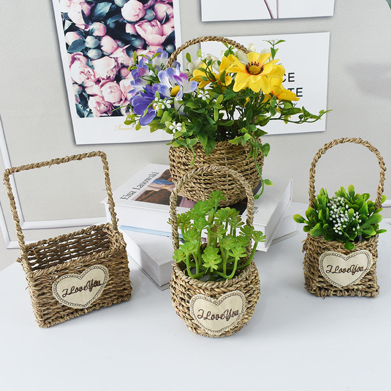 Handwoven Decorative Flower Basket