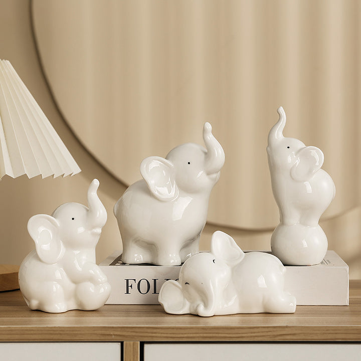 Playful and elegant elephant decorative figure