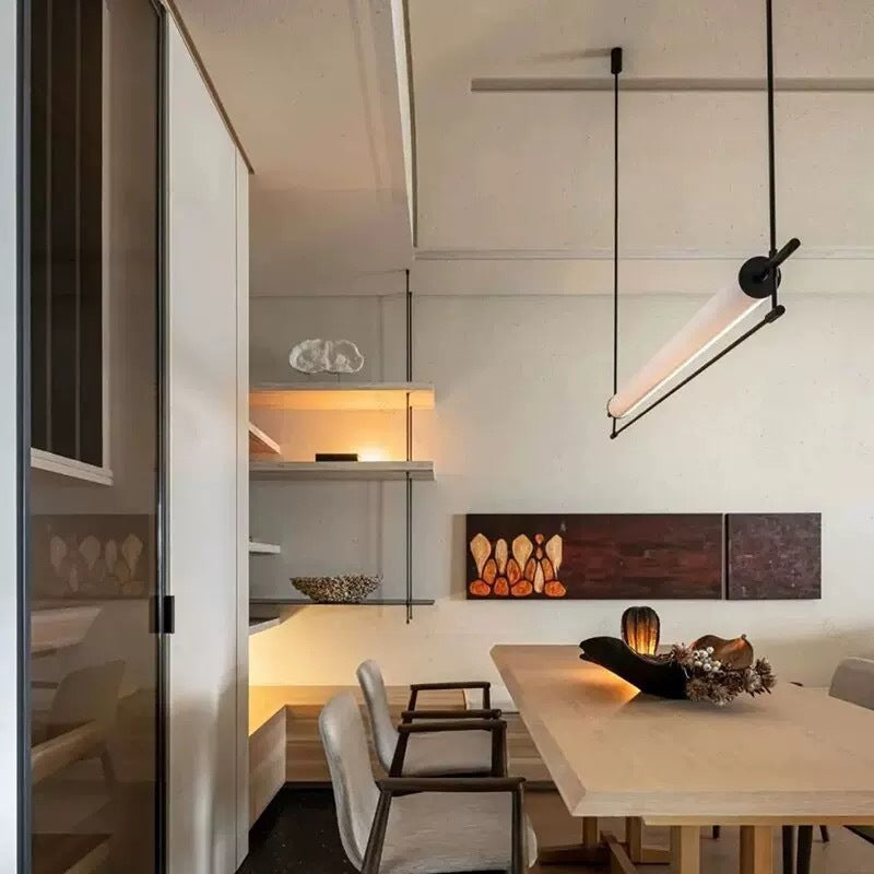 Minimalist linear pendant light