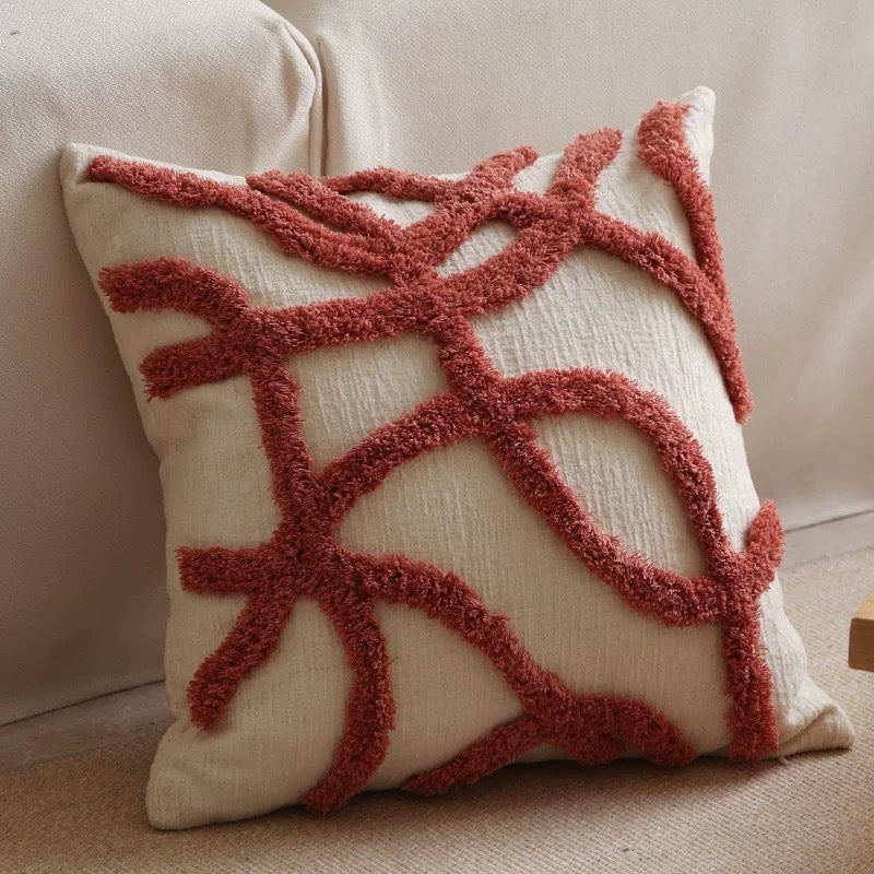 Textured Geometric Accent Pillow