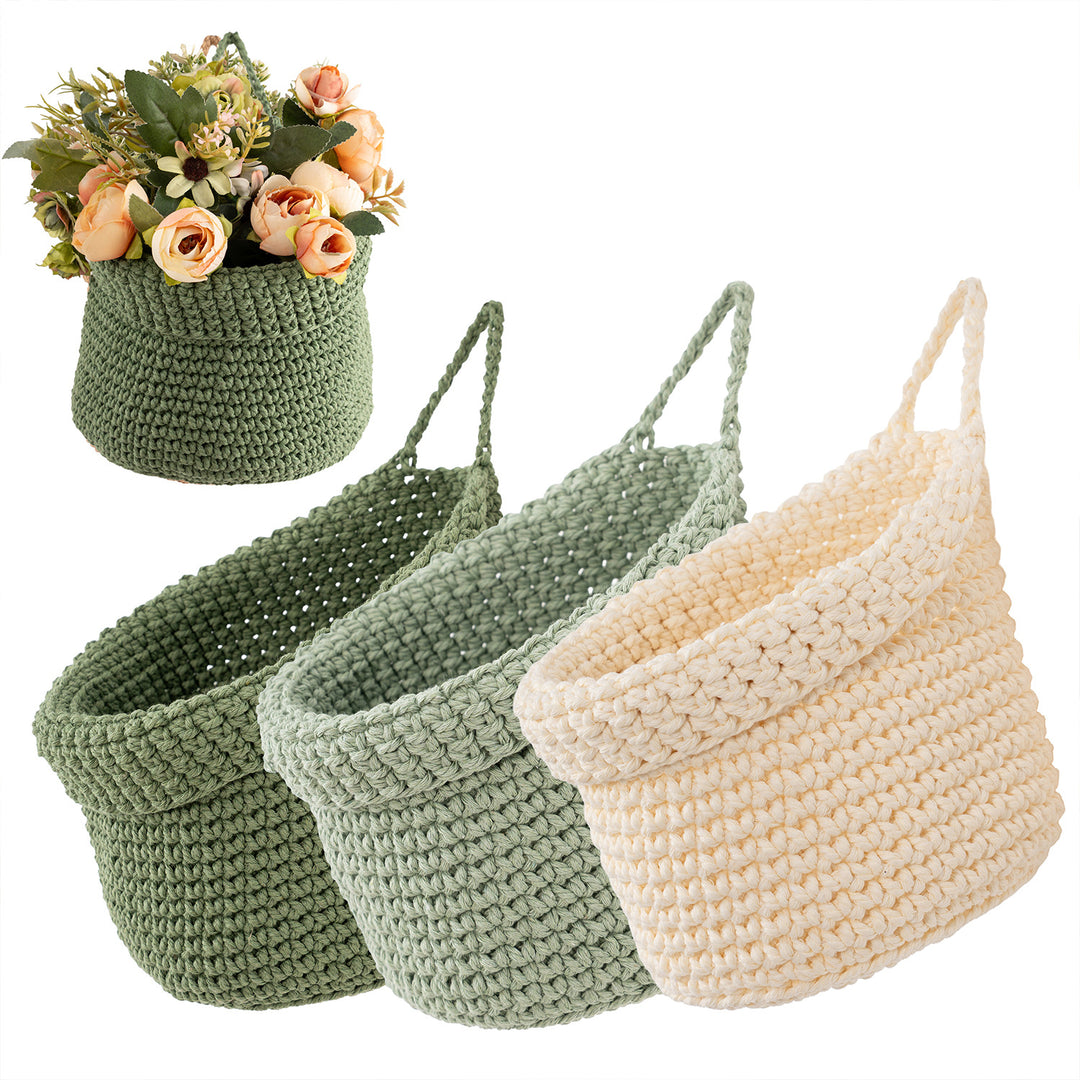 Decorative macrame storage basket