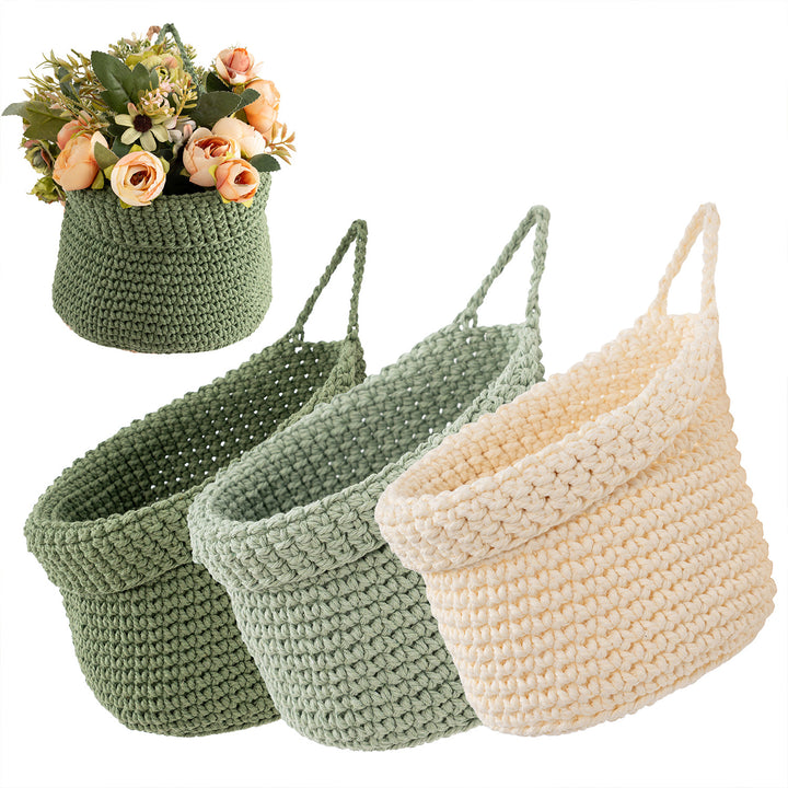 Decorative macrame storage basket