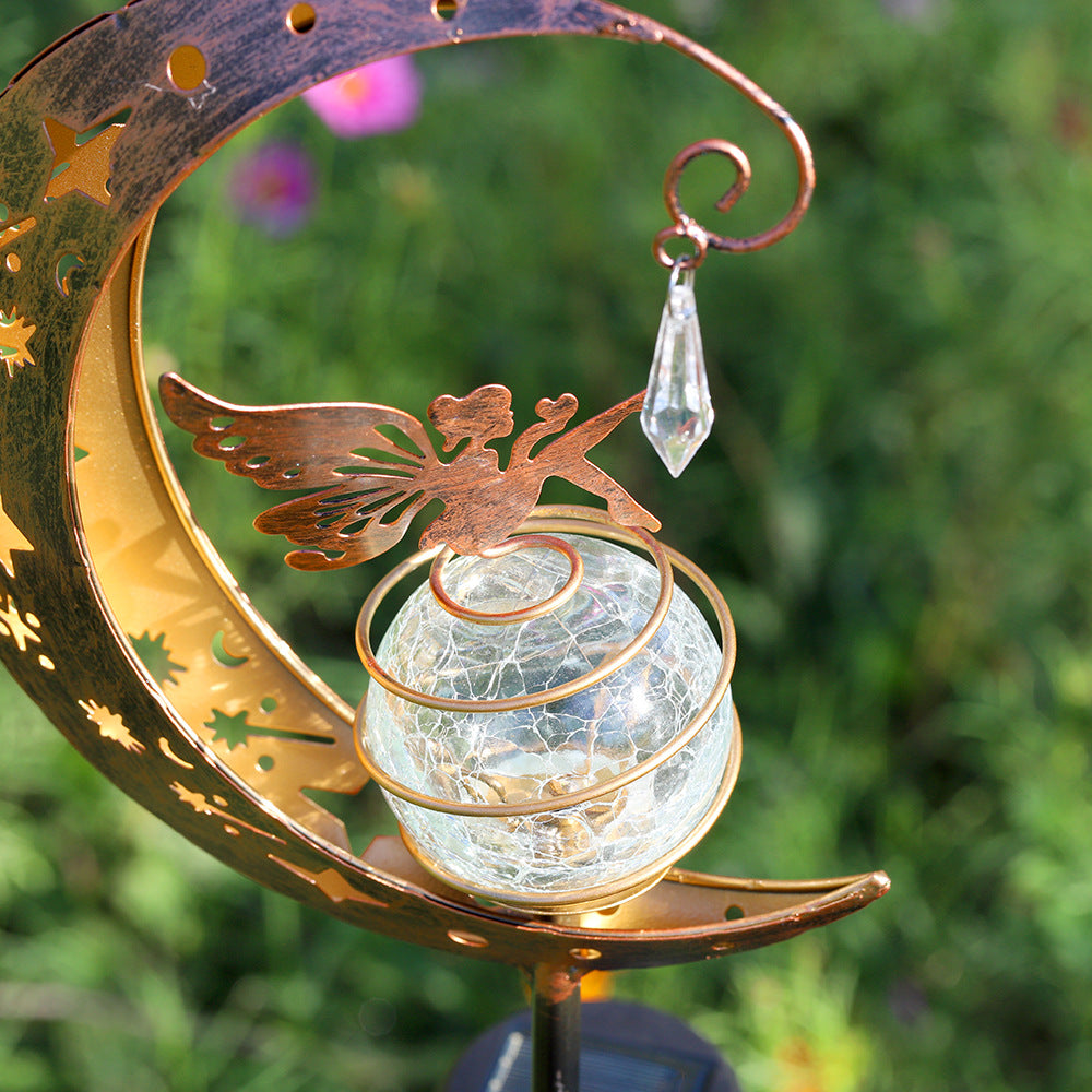 Solar-powered Half-moon Garden Stake Light