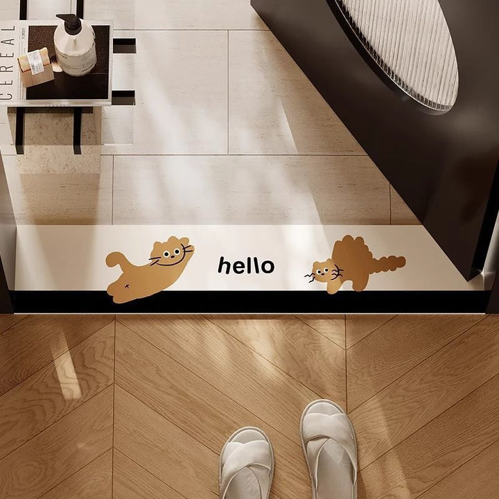 Playful Cat-Themed Door Mat