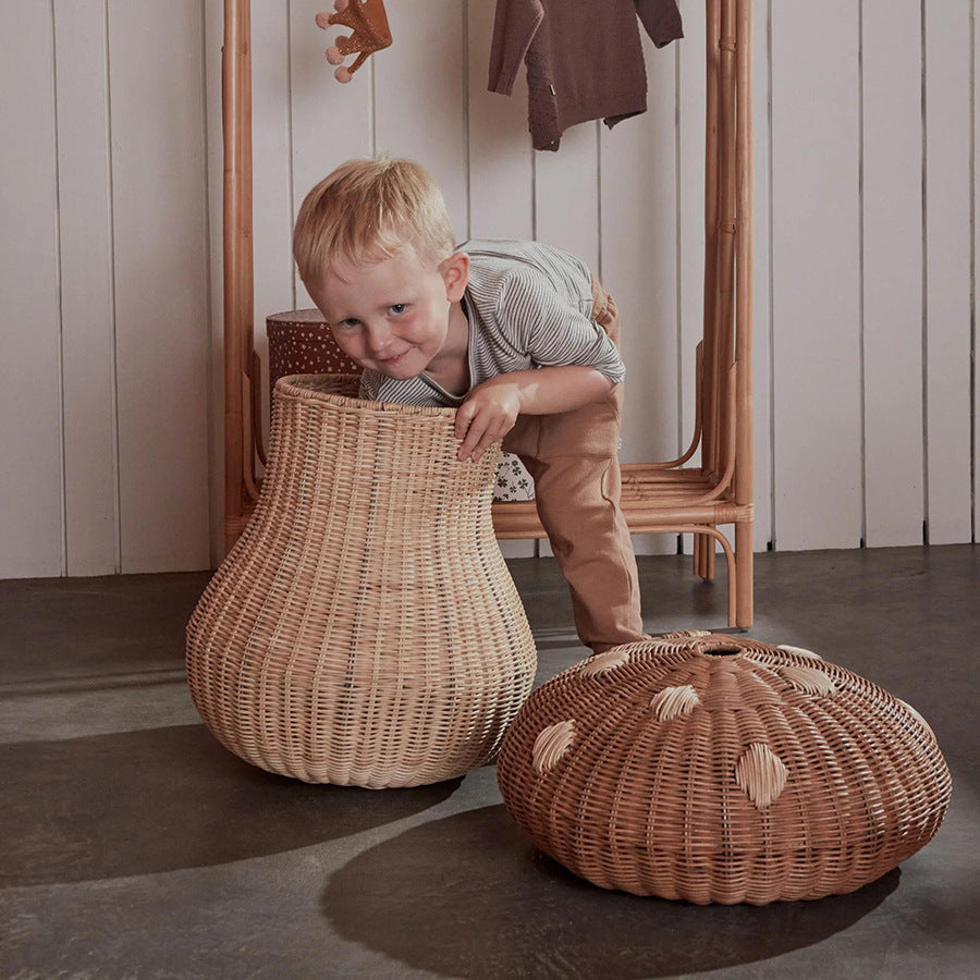 Playful basket in mushroom design