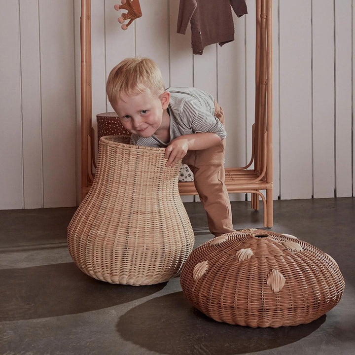 Playful basket in mushroom design