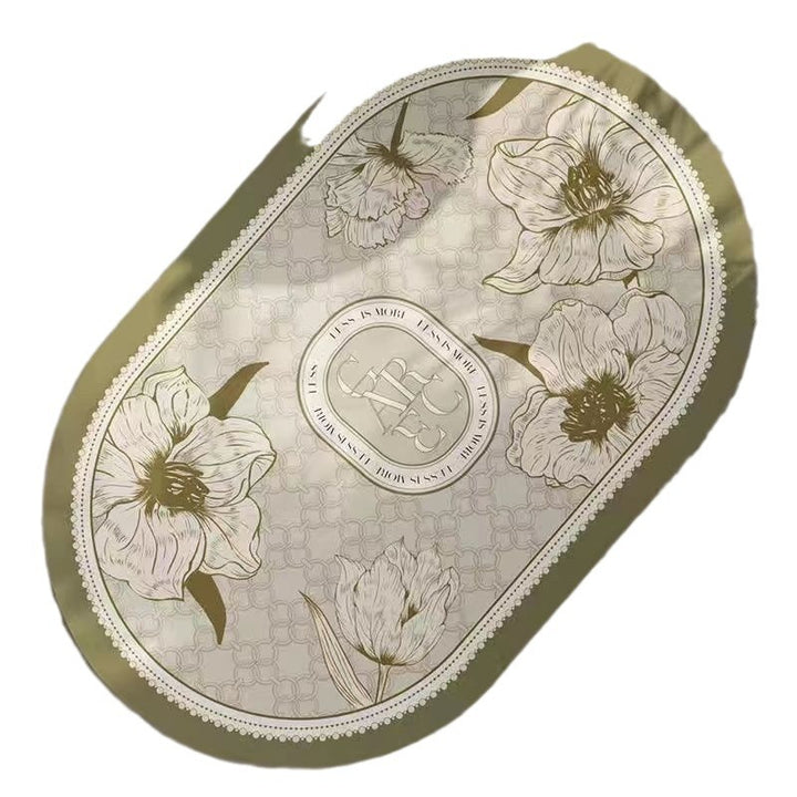 Elegant Floral Design Bath Mat
