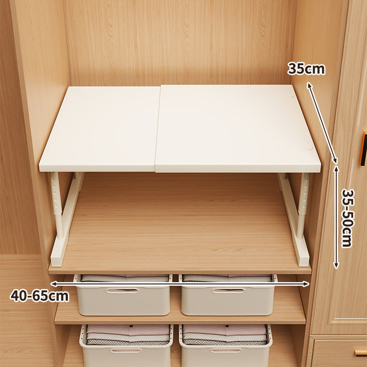 Adjustable Telescopic Closet Shelf Riser with Foldable Top