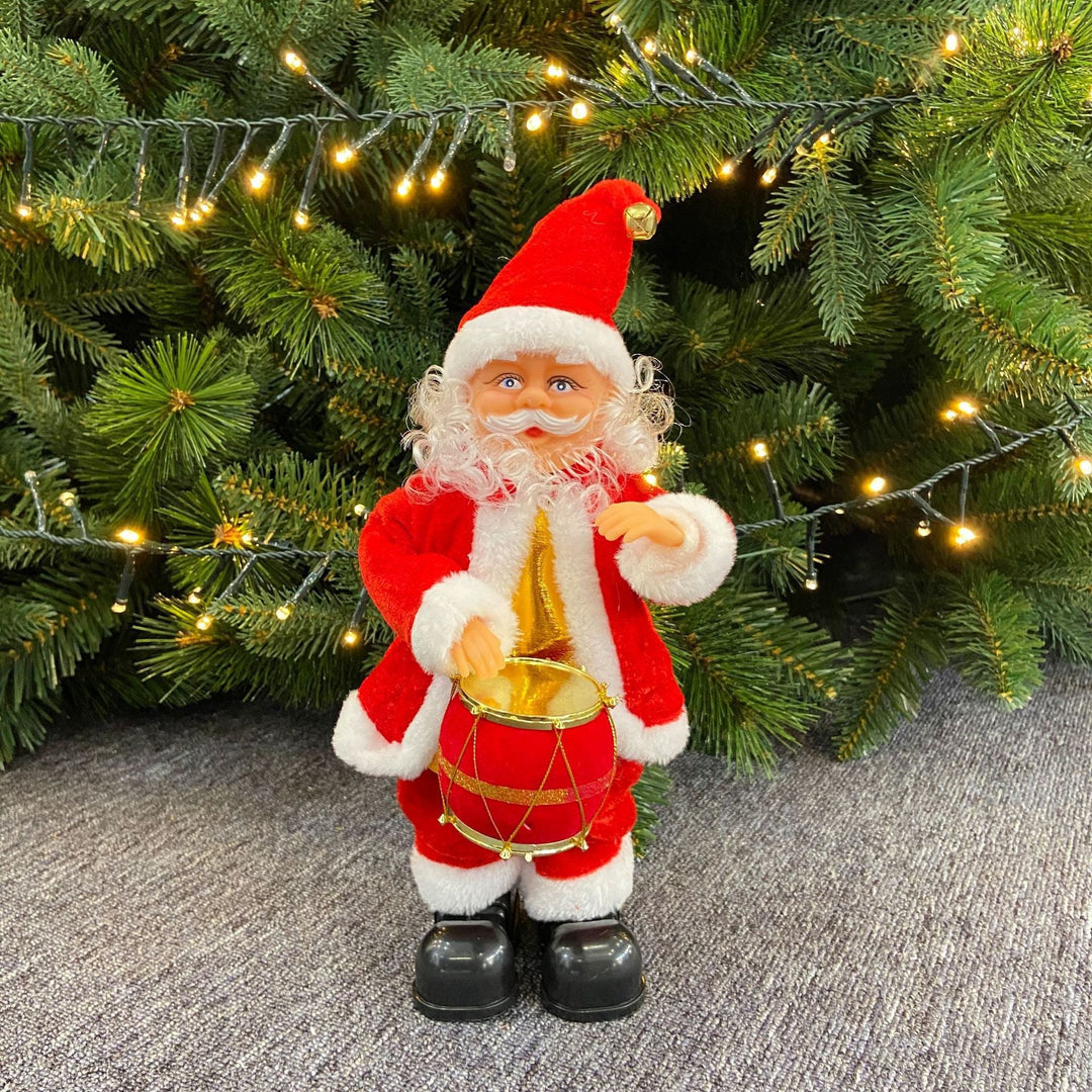 Cute Santa Claus with Christmas greeting sign