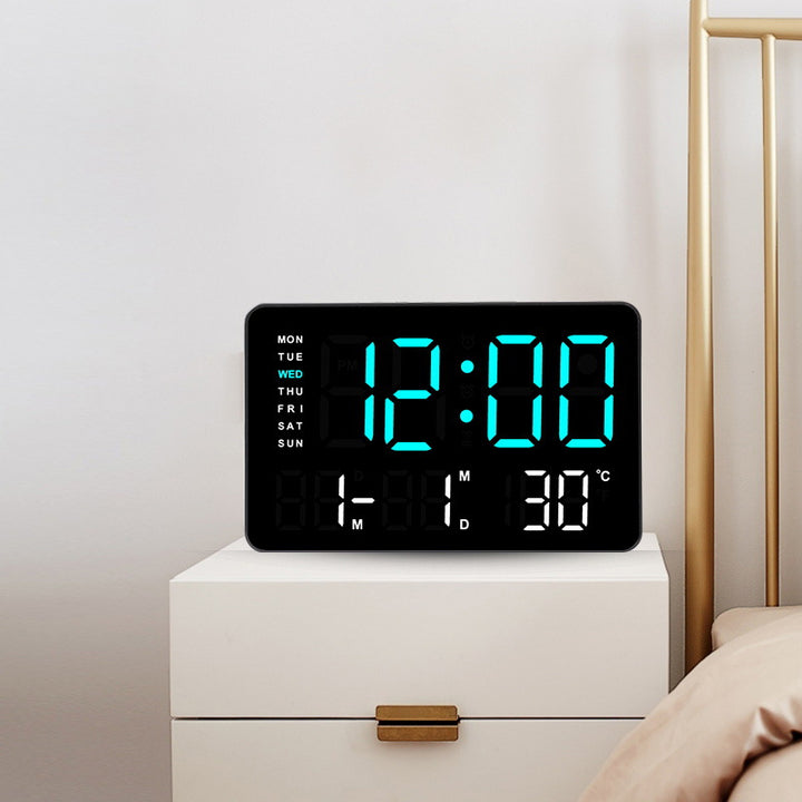 Digital function alarm clock with large LED display
