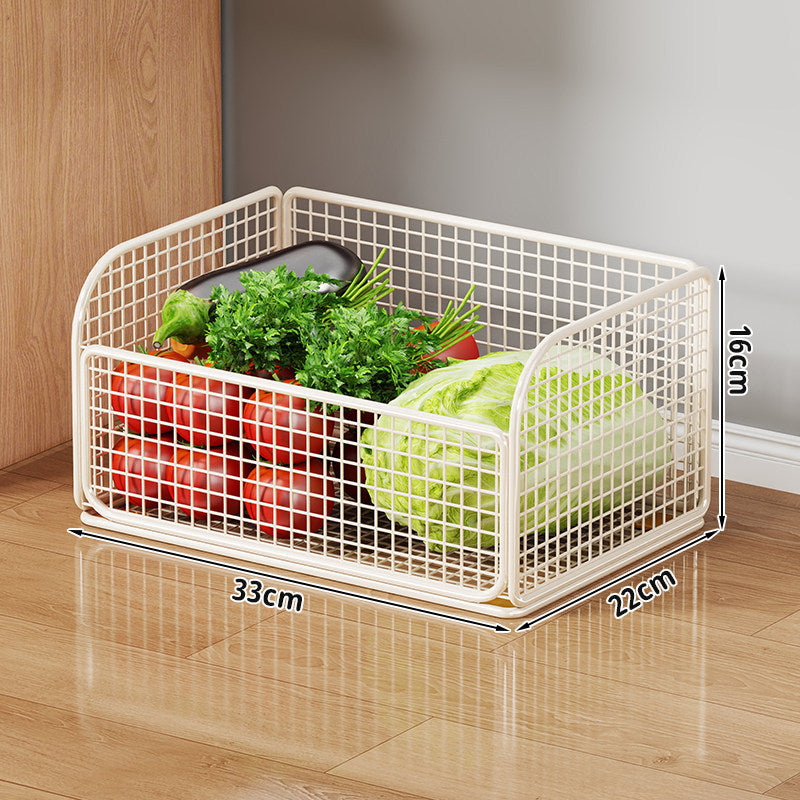 Two-Tier Metal Wire Kitchen Countertop Produce and Storage Rack with Removable Baskets