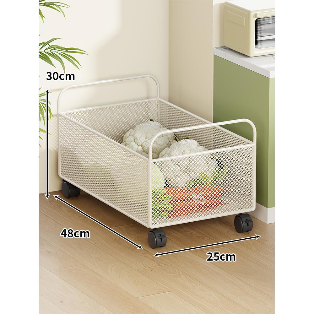 Mobile Mesh Storage Basket with Handle and Locking Casters