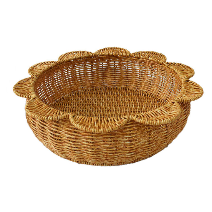 Decorative Woven Flower-Shaped Basket