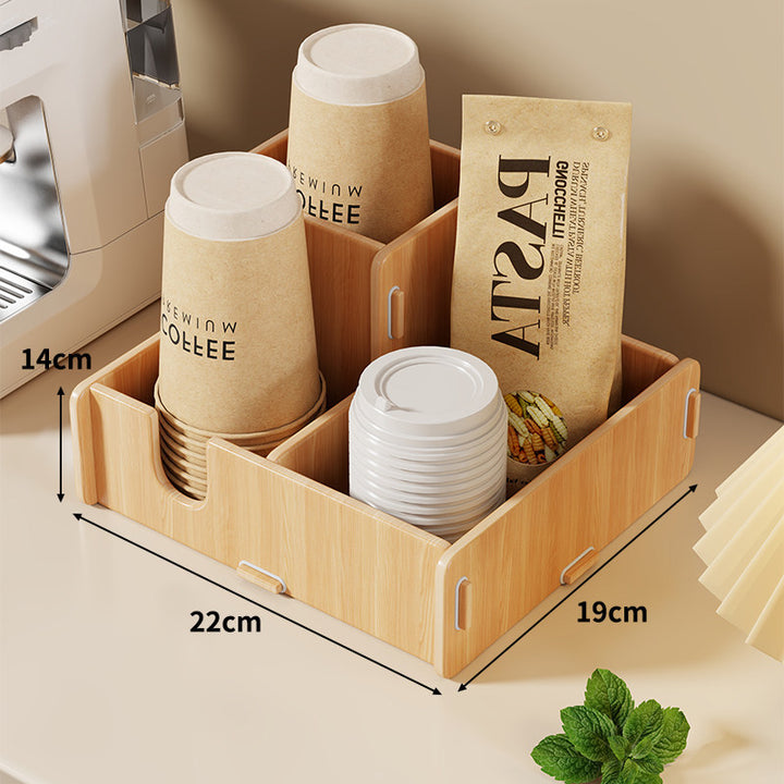 Multi-Tier Countertop Coffee Station Organizer with Modular Dividers