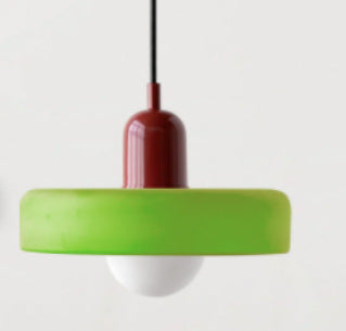 Minimalistic ceramic pendant lamp with layered bell shade
