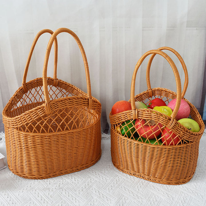 Handwoven Market Tote Basket