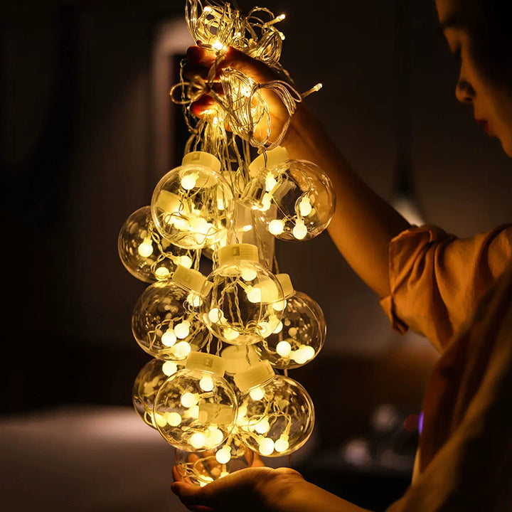 Hanging LED globe string lights